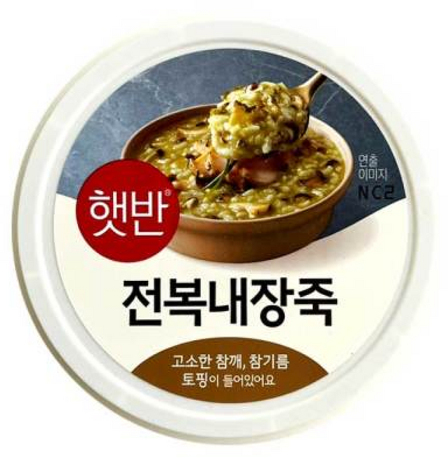 비비고죽 CJ 햇반 전복내장죽 (용기), 267g, 3개