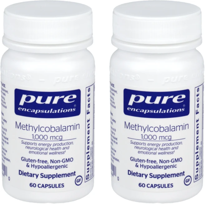 퓨어인캡슐레이션 활성비타민B12 메틸코발라민 1000 mcg 캡슐 Pure Encapsulations Methylcobalamin, 60정, 2개 - 쿠팡