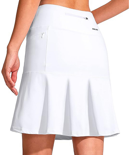 여성 하이웨스트 무릎기장 3지퍼포켓 뒷셔링 골프스커트 Tennis 스커트 이너포켓팬츠 4XL빅사이즈까지 GF0177