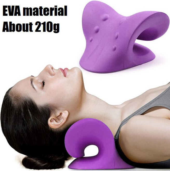 경추배게목어깨 스트레처 릴랙서 베개 경추 교정 지압 요법 견인 장치 통증 완화 정렬 선물, 05 C shape Purple