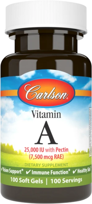 칼슨랩스 비타민 A 펙틴 함유 25000 U 칼슨, 1개, 100정 - 쿠팡