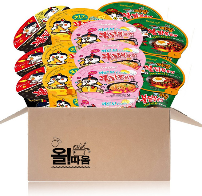 올따옴) 삼양큰컵 불닭볶음면 3개+까르보3개+치즈3개+짜장3개, 1개