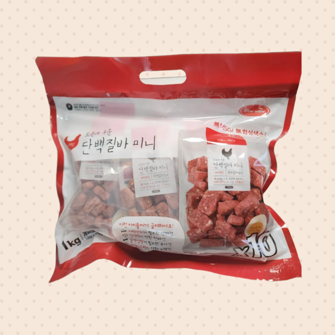 바우와우 강아지 간식 단백질바 베이컨 애견 간식, 100g, 10개
