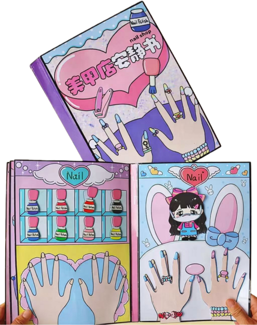 스콜피오 네일스티커놀이 꾸미기북 놀이북, 1세트, 파스텔