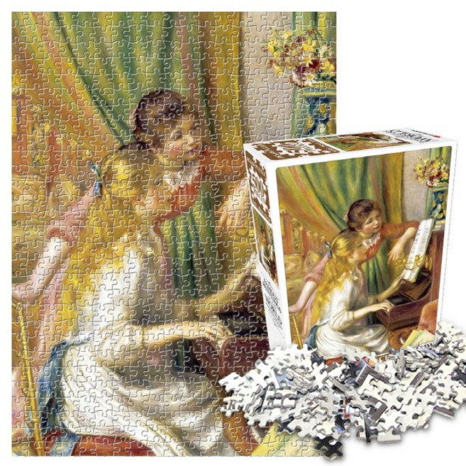세계명화 직소 퍼즐 500조각 그림 명작 유화 미술 작품, 1개, 피아노 앞에 앉은 소녀들, 500피스