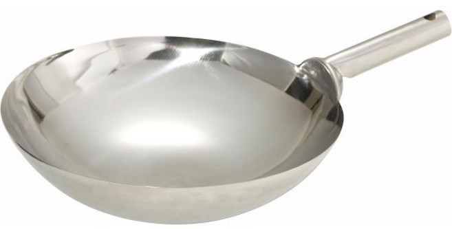 일체형 손잡이가 있는 윈코 중국식 웍 16인치 검은색 중간 크기, 16"_Riveted Joint, 1개