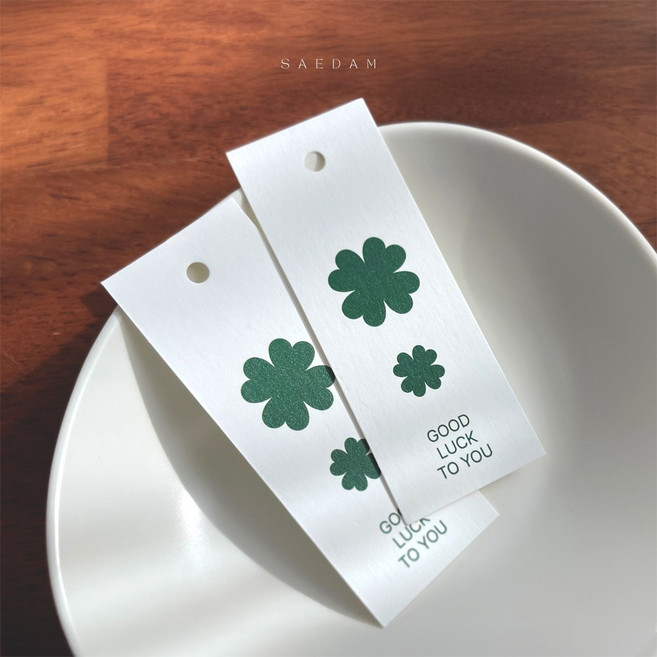 새담 TC104 클로버 행운 택 / 수능 시험 응원 합격 럭키한 선물, 50장