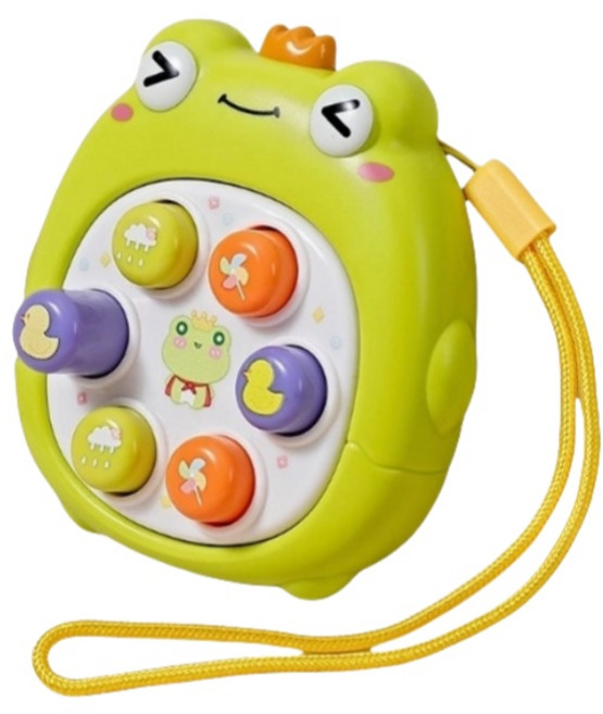 愛貝迪拉 嬰兒早教打地鼠玩具 手指按壓益智遊戲, 青蛙打地鼠(掌上型), 1個