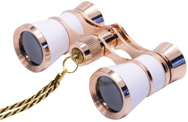 오페라글라스 망원경 콘서트 체인형 목걸이 엔틱 디자인, 1개, 체인 화이트, 기본 색상