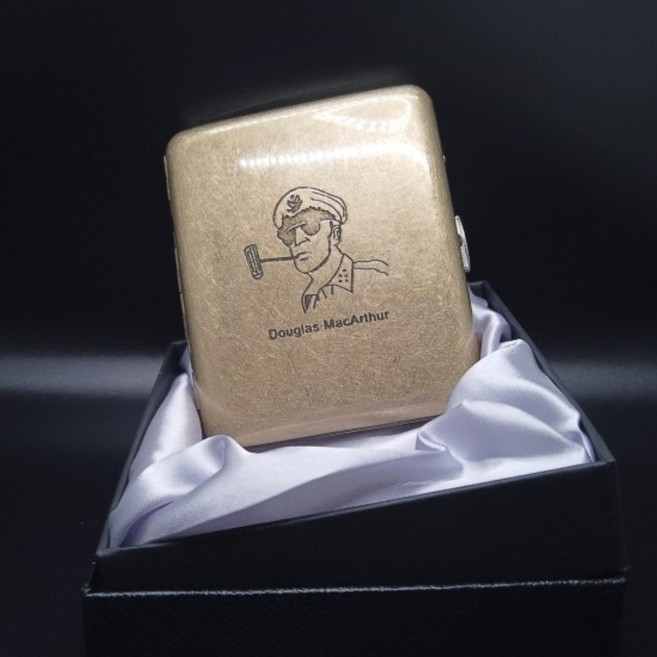 퓨어09엔틱메탈 고급재질 클래식 맥아더 20개피 담배케이스, 1개