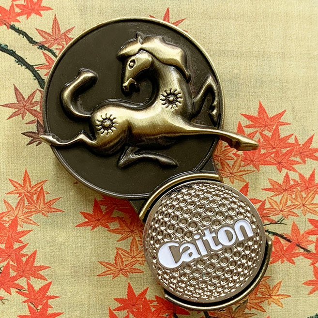 행운의십이지신 띠별 골프볼마커 자석클립형 골프선물 골프볼마커 볼마크 홀인원악세사리 골프악세사리, 07_말, 1개