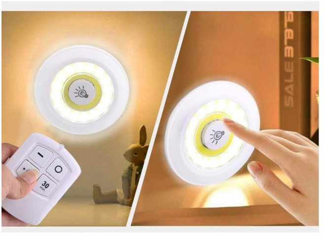 KC인증 라이트 무드등 3p 리모컨포함, 노랑(백색등), 3개