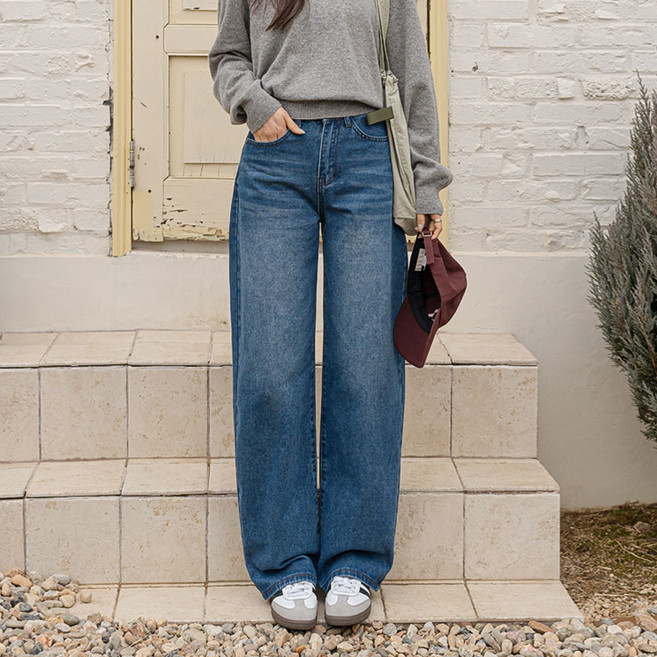 앤더데이 여성용 놀라운 편안함 리오셀 와이드 데님팬츠(숏/롱)