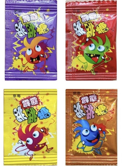粿女兒商行 霹靂跳跳糖 - 葡萄 可樂 草莓 柳橙口味 零食糖果 萬聖節 聖誕節禮物, 4g, 10個
