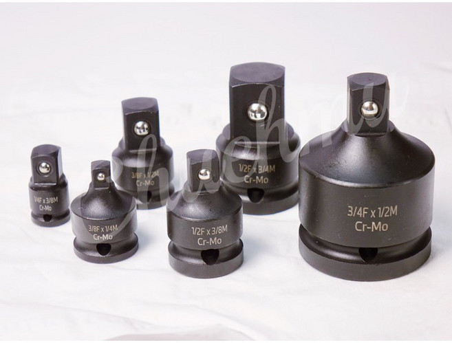 【C TOOL】台灣製造 六角套筒 轉接頭 套筒板手, 黑色,3/8" F-1/4" M 3分轉2分, 1個