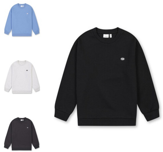 폴햄키즈 신구로점 봄SALE~공용 더블니트 레귤러핏 스몰로고 맨투맨5color(택1)