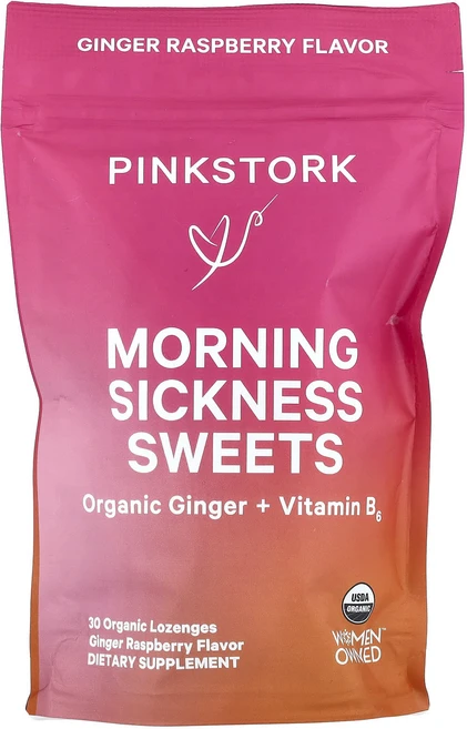 Pink Stork 입덧 과자 생강 라즈베리 유기농 사탕 정제 30정, PinkStork입덧과자생강라즈베리유기농사탕정제30정, 1개 - 쿠팡