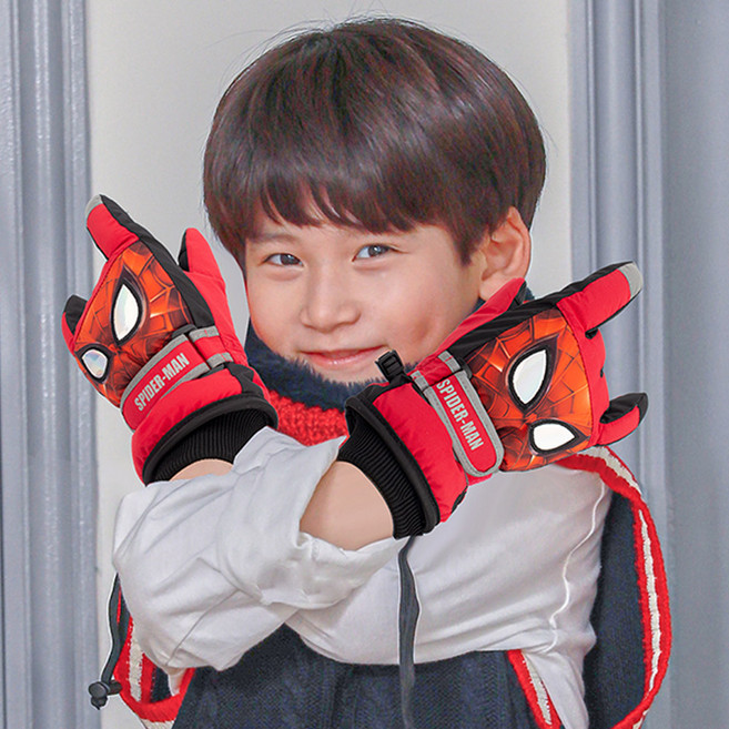 마블 3종 아이언맨 스파이더맨 캡틴 스키장갑 유아 아동 어린이