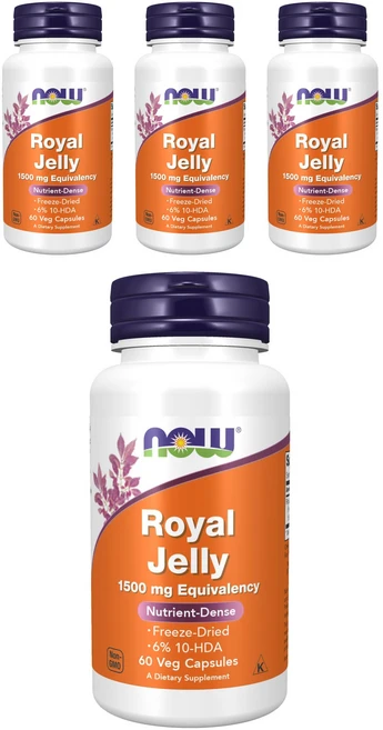 나우푸드 로열 젤리 1500mg 베지 캡슐, 60정, 4개 - 쿠팡