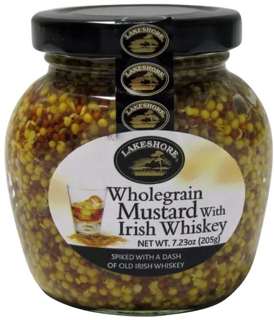 Lakeshore 레이크쇼어 홀그레인 머스타드 Wholegrain Mustard with Irish Whiskey 205g 식사 점심시간 즉석, 1개