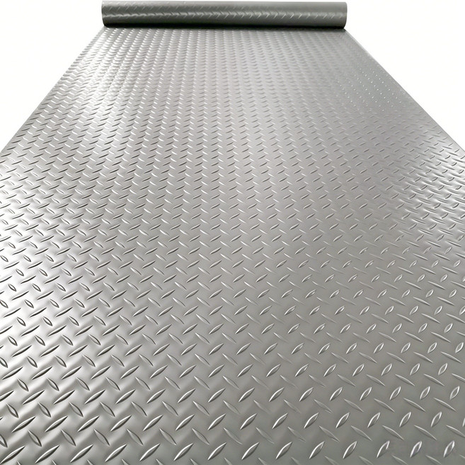 Fowod 미끄럼방지 PVC 매트 2.5t 고밀도 논슬립 롤매트 다용도 방수 차고 주방 공장 창고용, 1개, 그레이