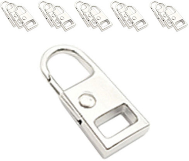 오월점빵 폭탄 창고정리 셀프수선 원터치 만능 클립 지퍼 고리 세트 DIY 부자재 가방 수리 손잡이 MA-J046, 15개, 실버