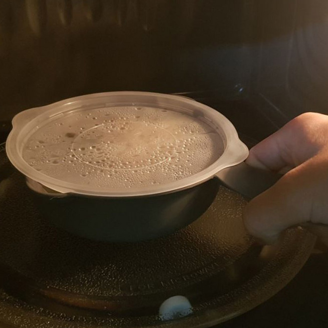 뜨겁지않은 전자레인지 용기 500ml, 그레이-1p, 1개