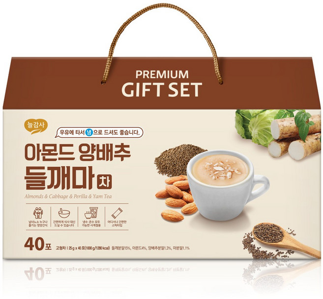 광야식품 아몬드 양배추 들깨마차, 1개, 40개입, 25g