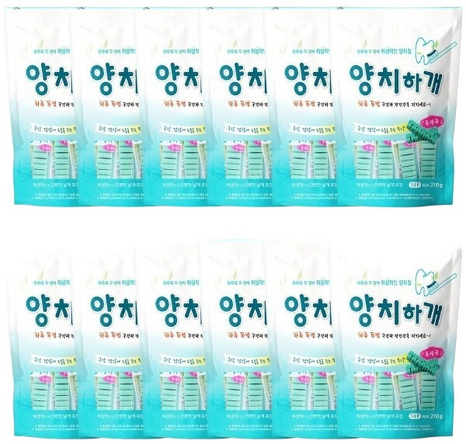 양치하개 유산균 14p 210g 12개 강아지 덴탈껌 치석 입냄새 제거, 유산균(녹차+유산균)