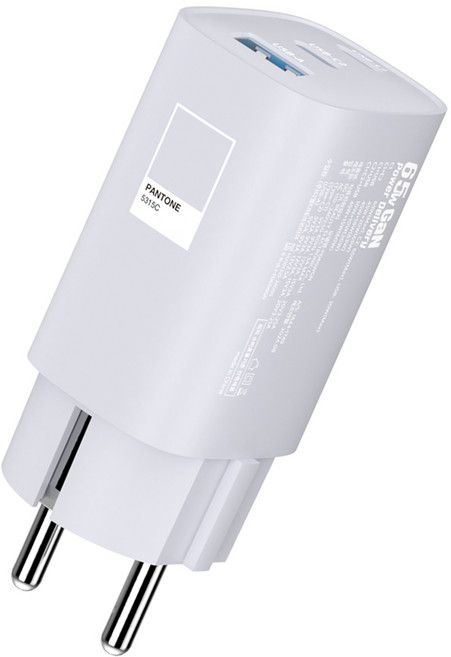 팬톤 접지형 누전방지 GaN PPS 65W 3포트 초고속 멀티충전기 PD65WGN, 1개, 그레이