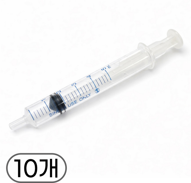 반려동물 피딩용 바늘없는 무침 주사기 5ml, 10개