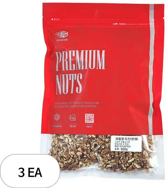 다다모마켓 피칸 분태, 500g, 3개