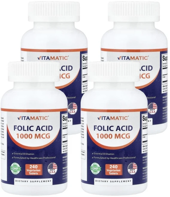 비타마틱 폴릭 애씨드 1 667 mcg Vitamatic Folic Acid 240정, 4개 - 쿠팡