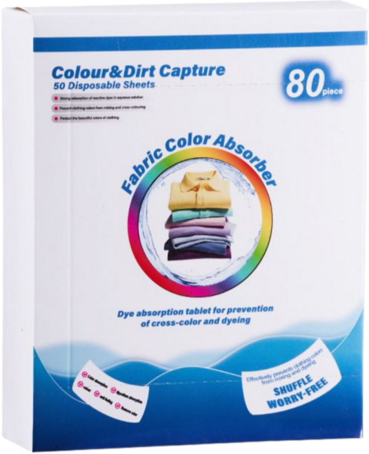세탁 필수템! 컬러 이염 방지 시트 옷 색깔 지킴이 10x14cm 80개입 2개, 1개