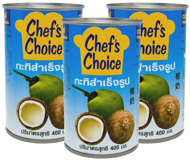 태국 쉐프초이스 코코넛밀크 400ml x 3개 코코넛우유 연유 베이킹 동남아요리 Chef's Choice coconut milk
