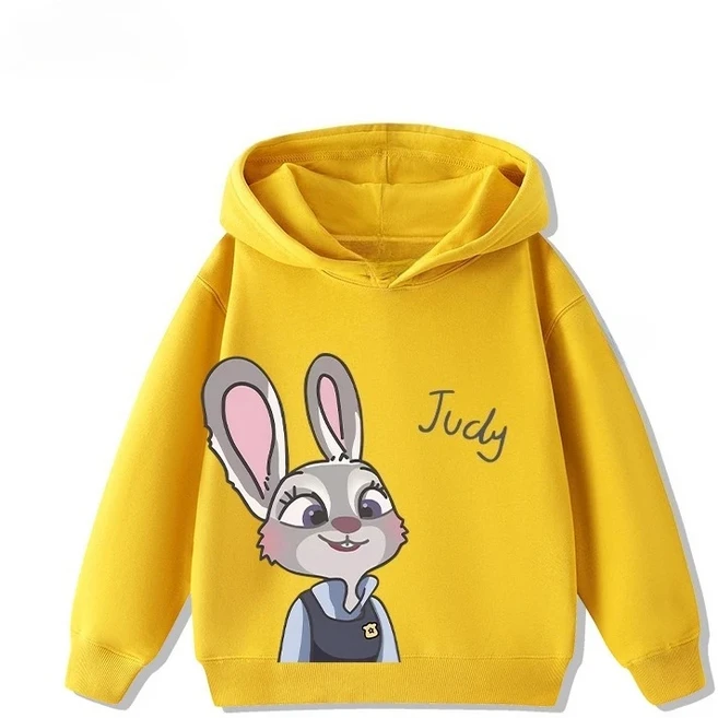 Zootopia 공동 브랜드 아동복 만화 토끼 주디 닉 아동용 후드티 가을 겨울 따뜻한 상의, 06 100, 09 14