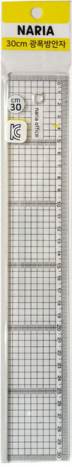 KC 나리아 30cm 광폭 방안 투명 자, 1개