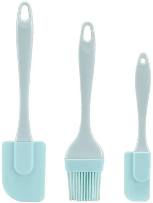 3개입 논스틱 실리콘 스크레이퍼 빵 케이크 버터 스패츌라 믹서 오일 브러쉬 PP 손잡이 주방 베이킹 도구