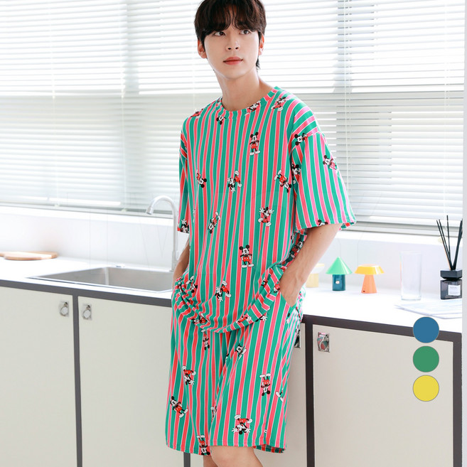 투와이 디즈니 남녀공용 피치 반팔 파자마 상하세트 DF288