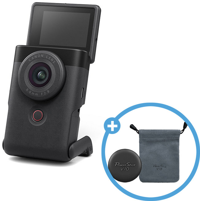 캐논코리아 정품 PowerShot V10 + 파우치 + 렌즈캡 [파워샷 V10] / 브이로그 카메라, V10(블랙)