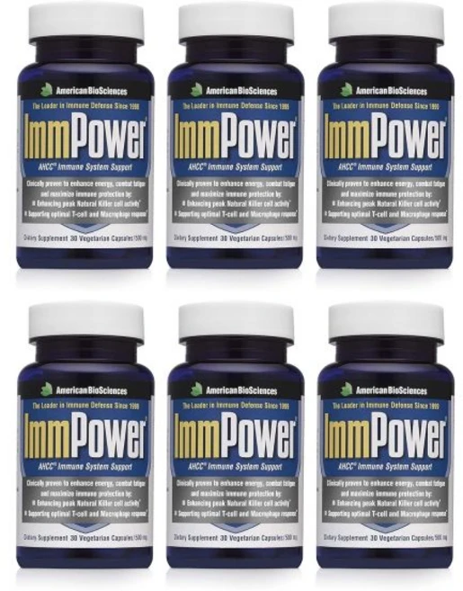 American BioSciences ImmPower AHCC Mushroom Supplement 6-Pack Enhanced Support Natural Killer Ce, 60정 - 쿠팡