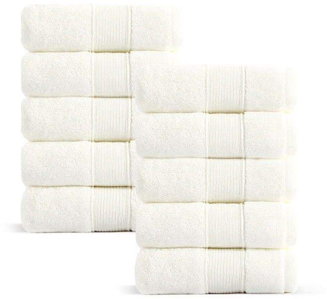 록신 호텔수건 타월 코면사 부드러운 540GSM 40수, 10개, 아이보리