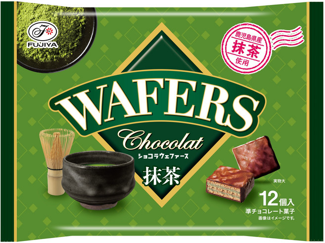 FUJIYA 不二家 抹茶巧克力威化餅 12入, 1個, 60g