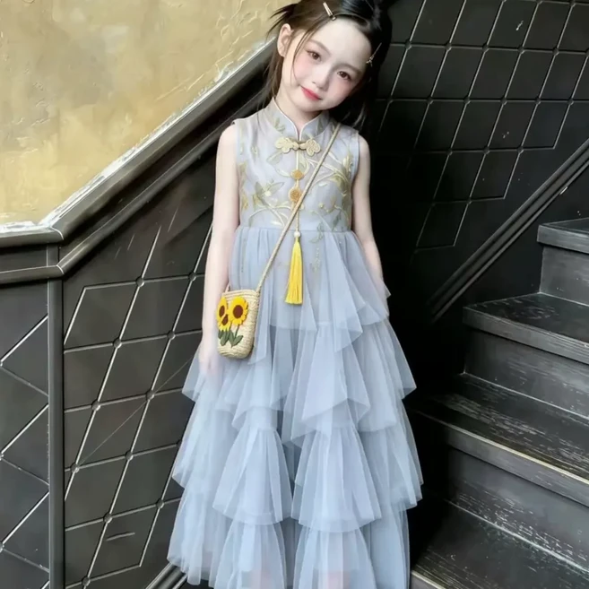女童新中式旗袍連衣裙