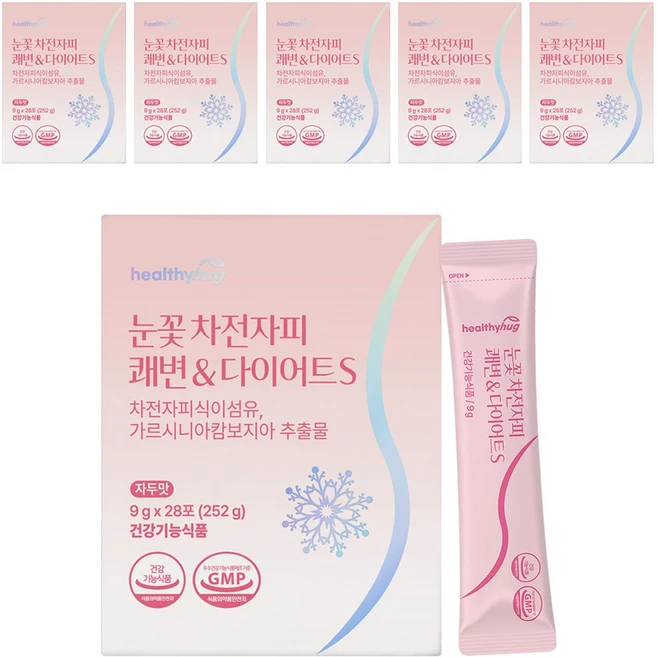 눈꽃 차전자피 쾌변 & 다이어트 S 가르시니아캄보지아 추출물 분말 가루 스틱, 6개 - 쿠팡