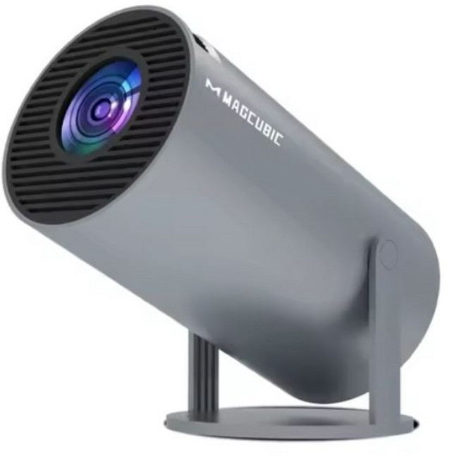 미니 컴팩트 스마트 휴대용 빔 프로젝터 HY300 4K 지원 180도 회전형 OTT 탑재, HY300 Pro, 그레이