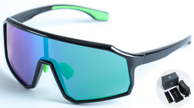 E-MATCHONE 이메치원 어린이 주니어 키즈 스포츠고글 선글라스 KH-01-01, 녹색+블랙, 1개