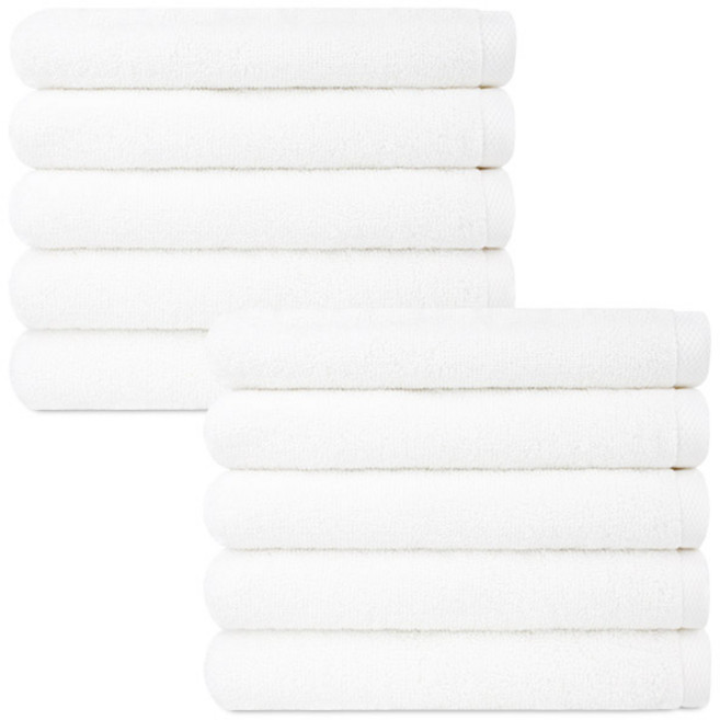 송월타월 라이트무지40 30수 130g, 밀크화이트, 10개