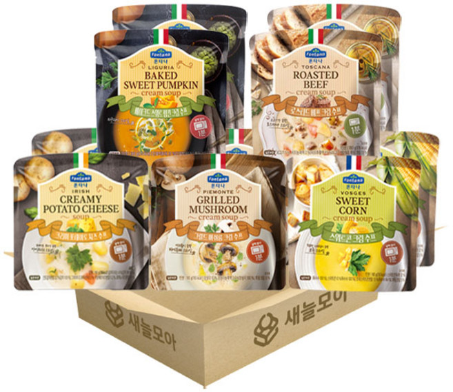 새늘모아 폰타나 수프 5종 10개, 1세트, 180g