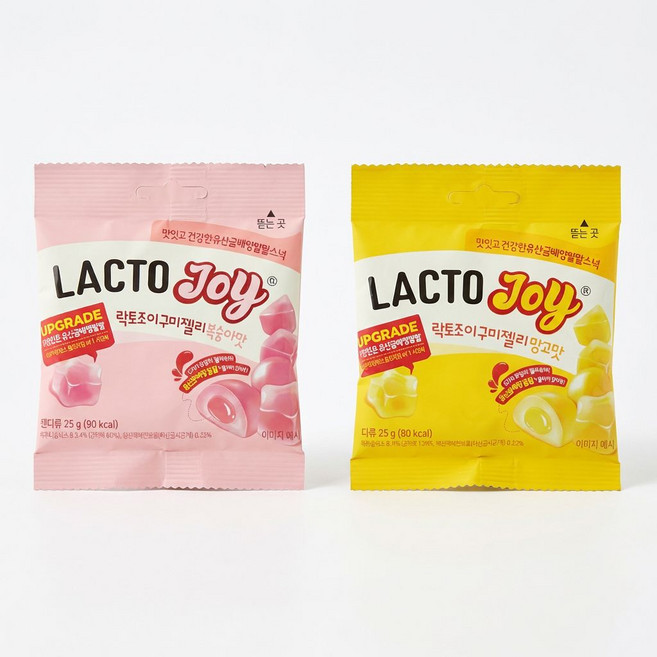 락토조이 구미젤리 복숭아맛 + 망고맛 600g, 25g, 16개
